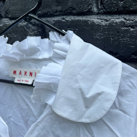 Marni Crisp White Ruffle Collar Shirt - Picture 3 of 5